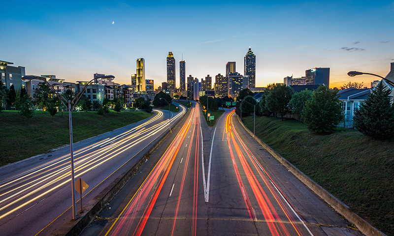 Light Trails on Highway